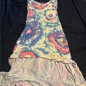 Colorful Tie-Dye Sleeveless Dress